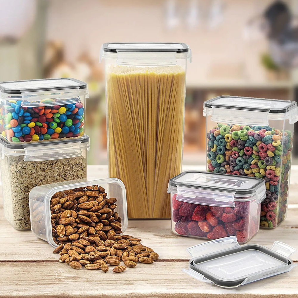 Airtight Kitchen Storage Containers Clear Plastic | Essential Pantry Organizer 2