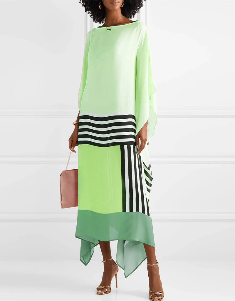 Variant image for Women Midi Dress Multi Stripe Cotton | Shara-11