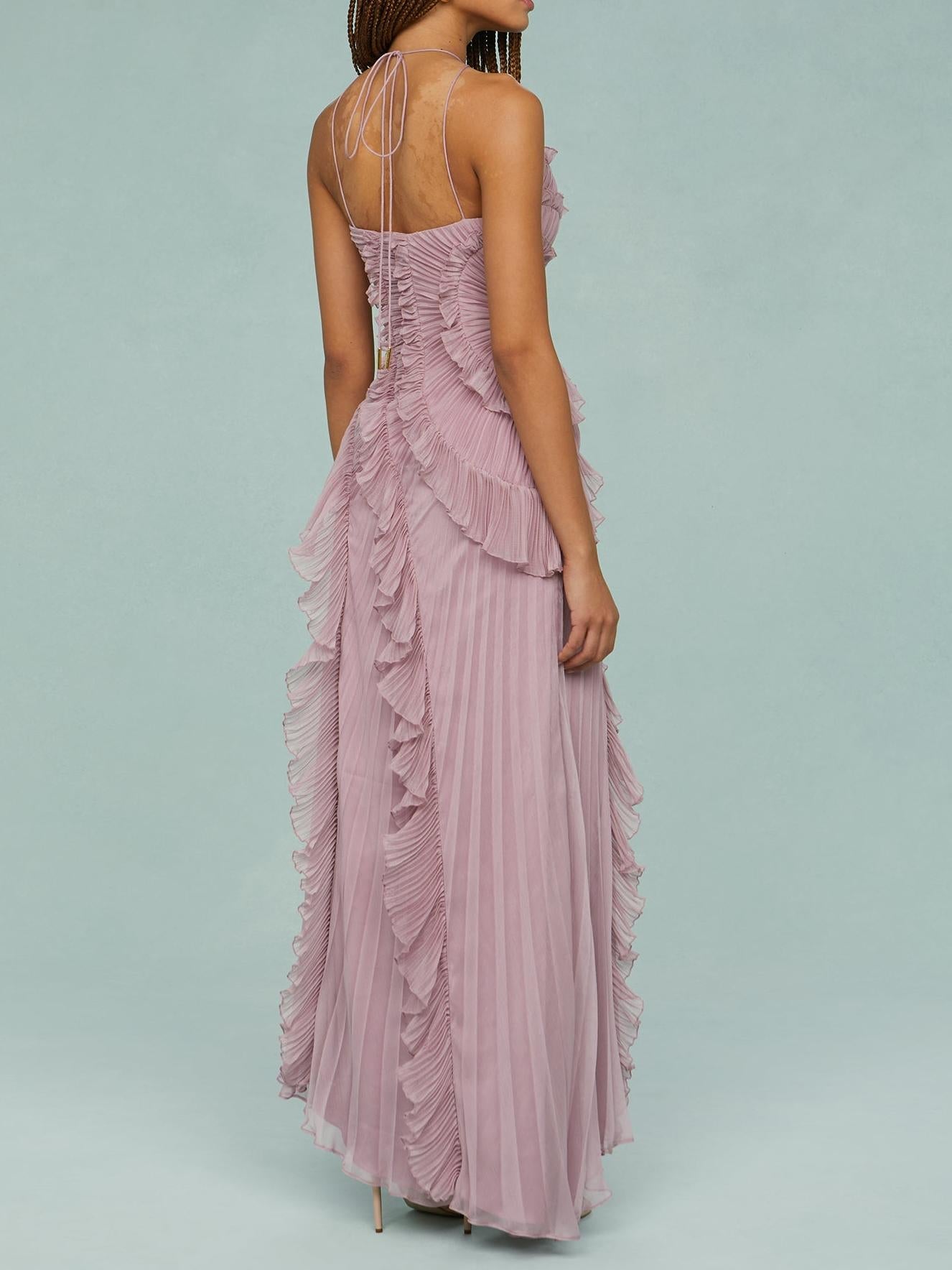 Women Maxi Dress Blue Polyester | Ocean Breeze-4
