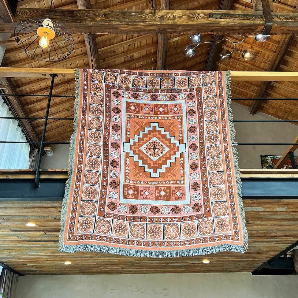 Variant image for Throw Blanket Multicolor Cotton-Polyester | Boho Chic-5