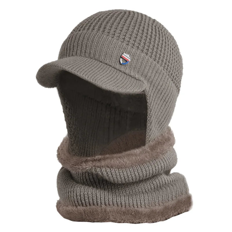 Men Knitted Winter Cap & Neck Warmer Set | Walter