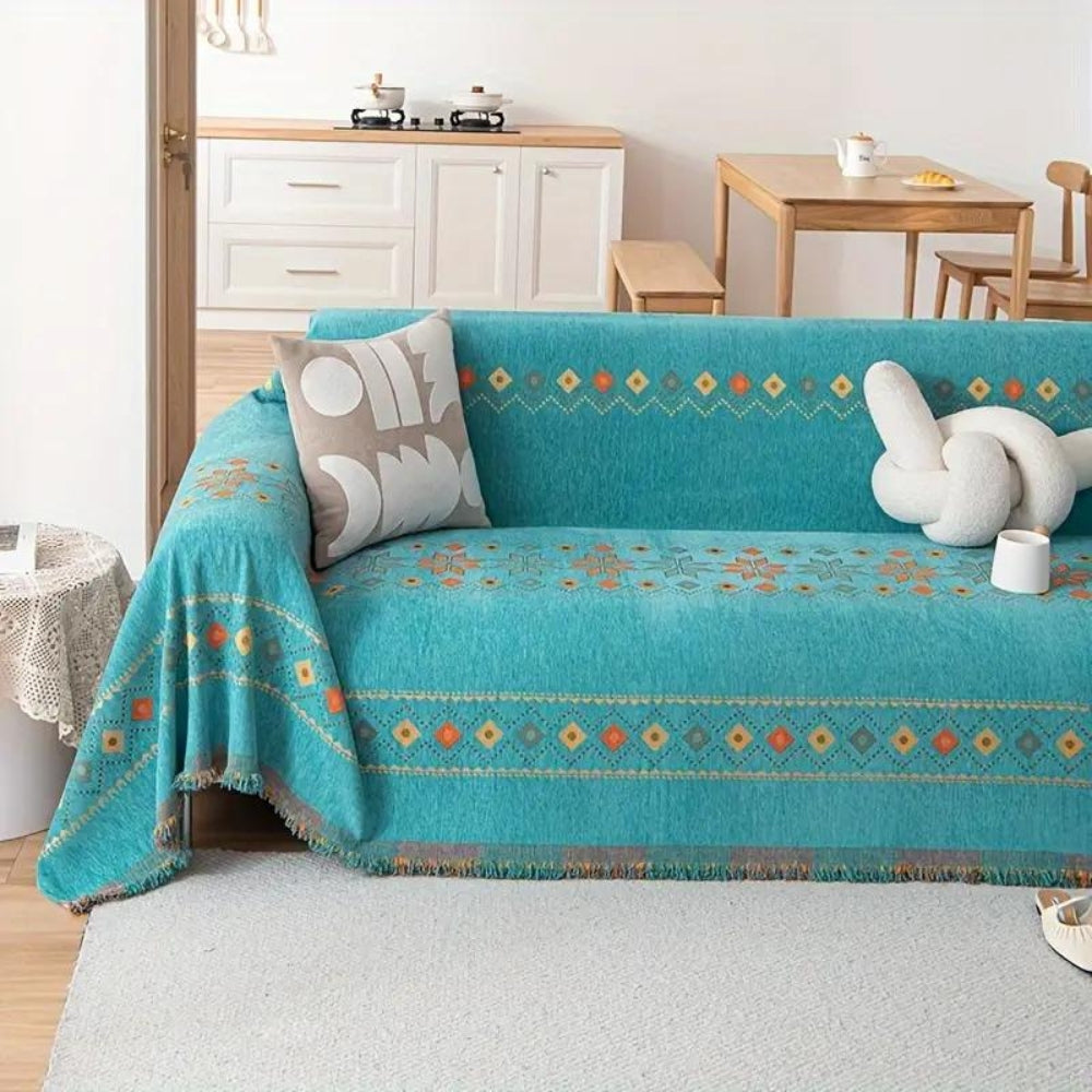 Universal Sofa Cover Beige Microfiber | Boho Chic 4