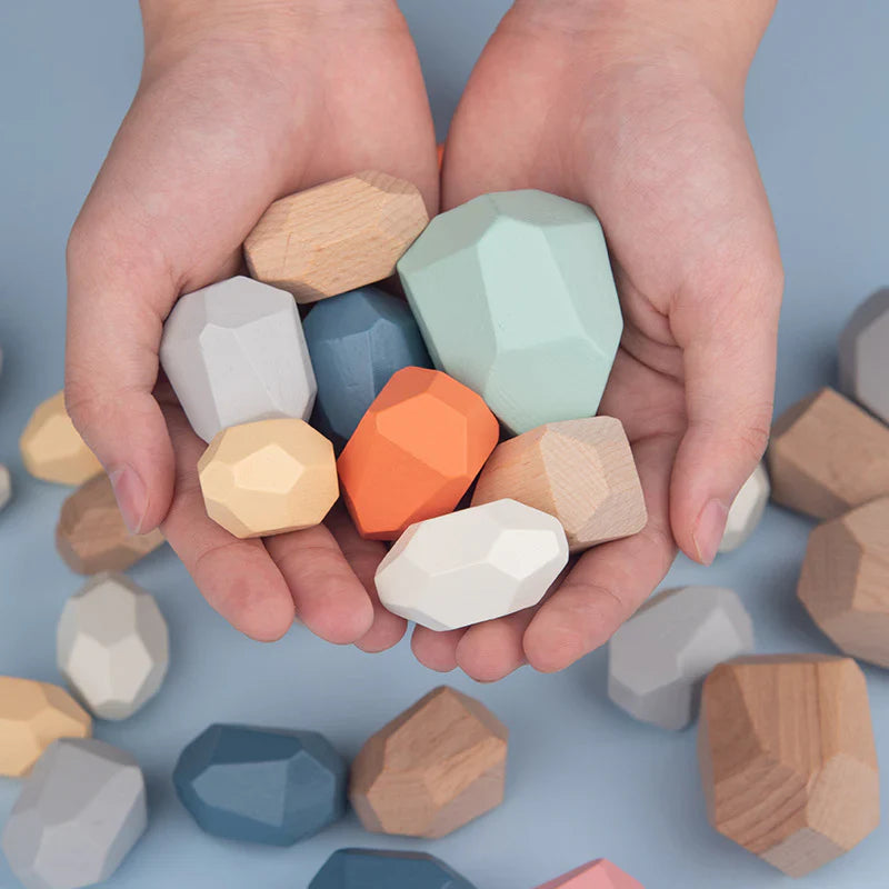 Kids Wooden Balancing Stones Sorting Game Eco-Friendly | Creative Playtime-4