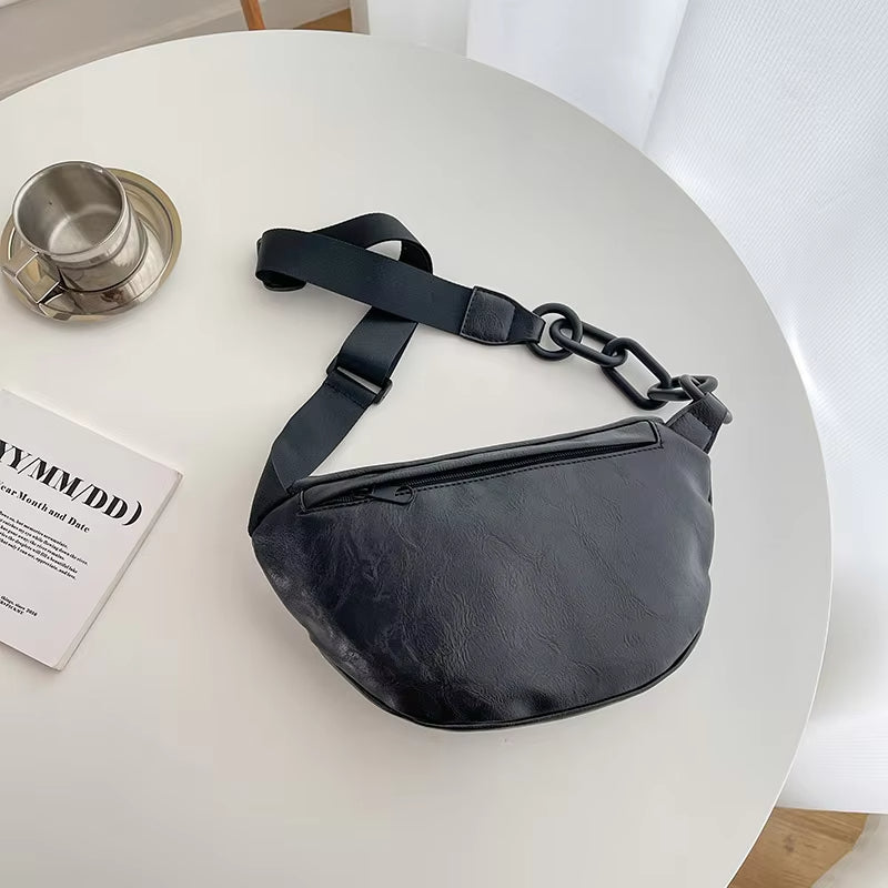 Women Sleek Leather Crossbody Waist Bag | Anika