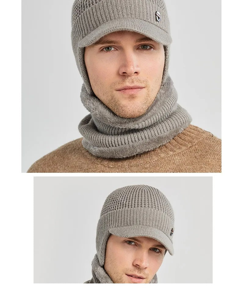 Men Knitted Winter Cap & Neck Warmer Set | Walter
