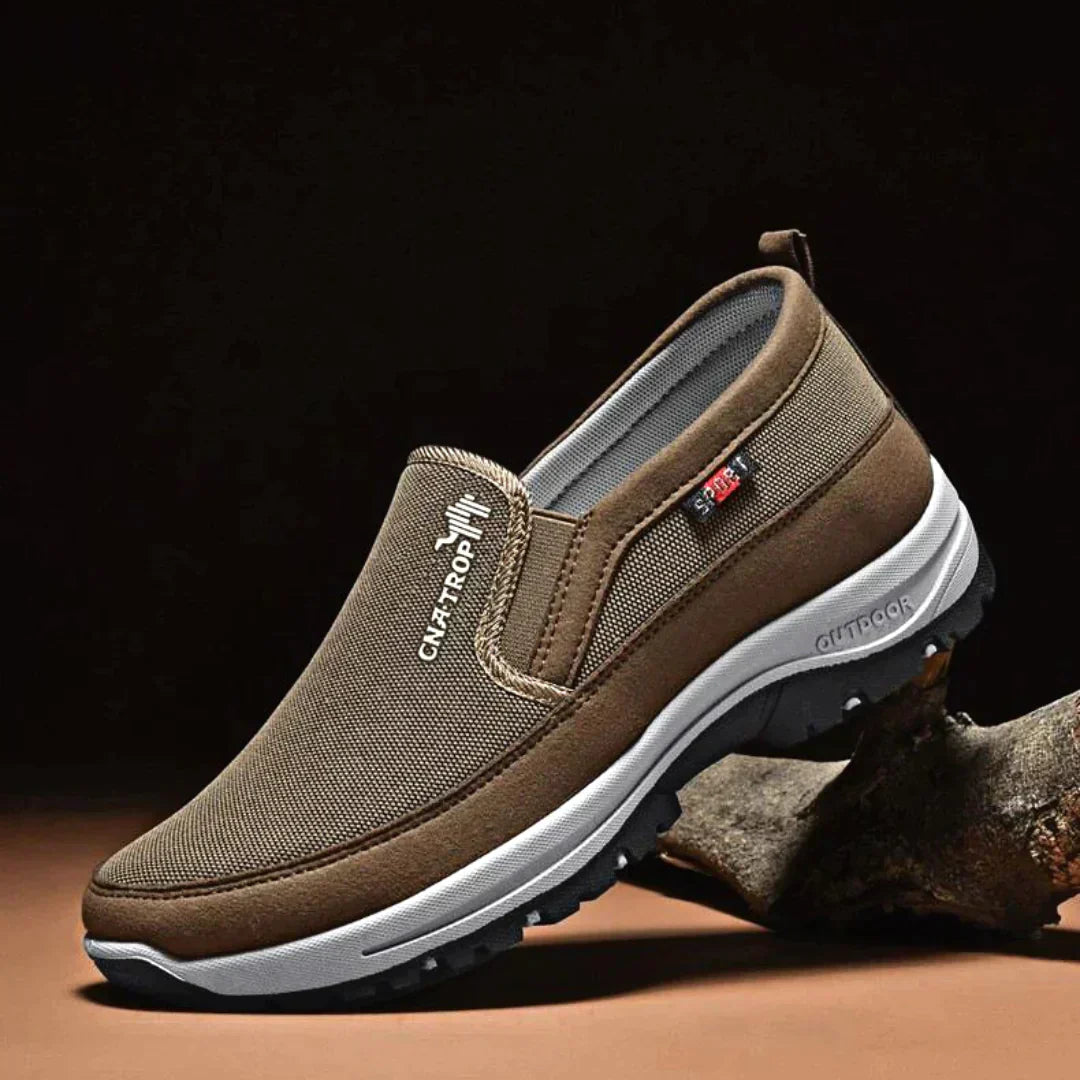 Men Walking Shoe Black Leather | Walker-5