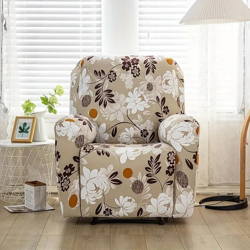 Variant image for Recliner Sofa Cover Gray Stretch Fabric | Blossom-7