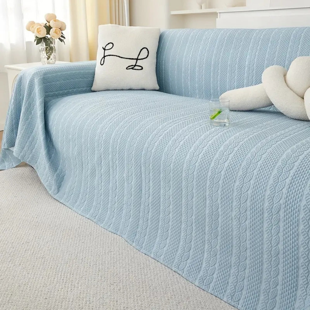 Sofa Cover Beige Microfiber Non-Slip | Tranquil 5