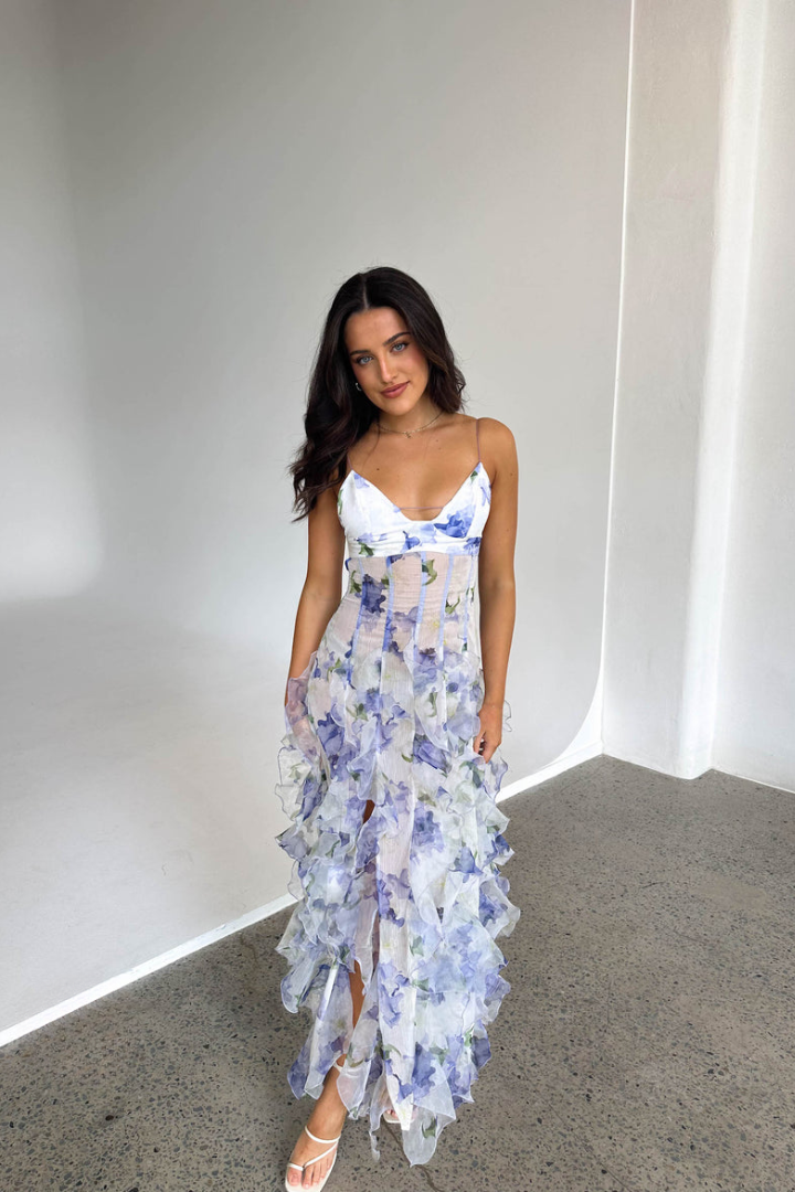 Millie | Floral Ruffle Maxi Dress Women