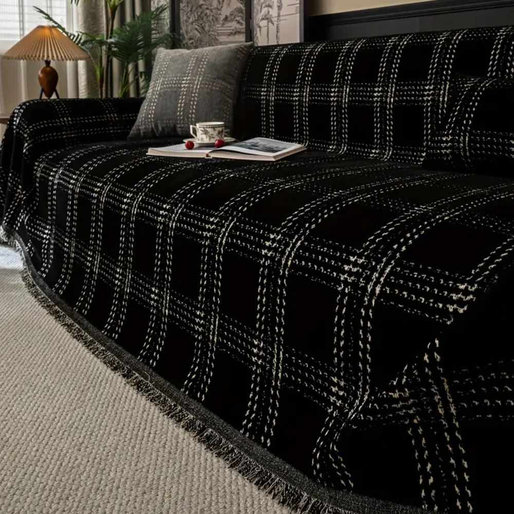 Sofa Cover Plaid Chenille Anti-Slip | Chesterfield 4