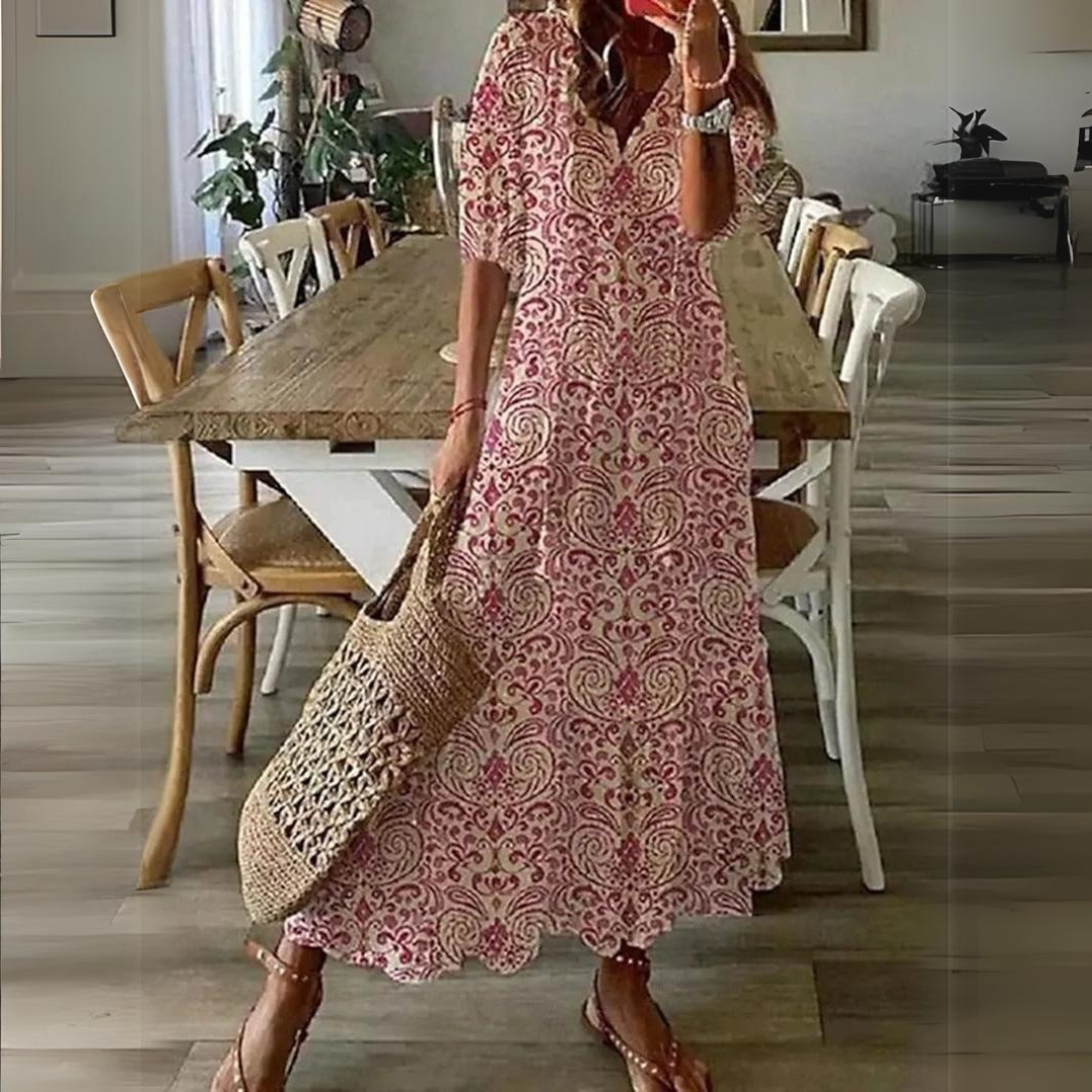Women Maxi Dress Flowerprint | Ana