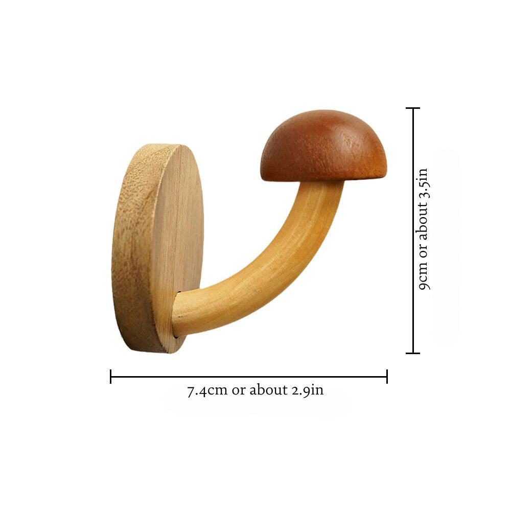 Wooden Wall Hook Mushroom Red Brown | Nature Charm 6