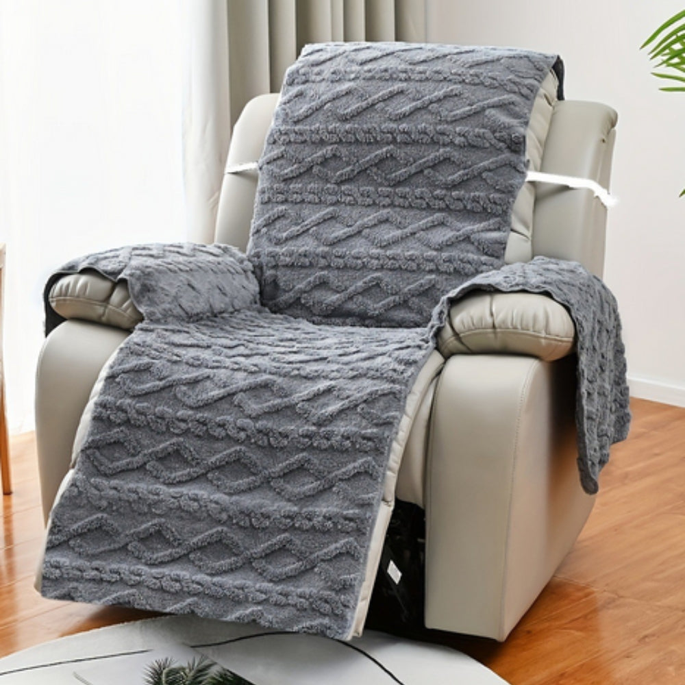 Recliner Chair Slipcovers Diamond Pattern Microfibre | Elegant Comfort 2