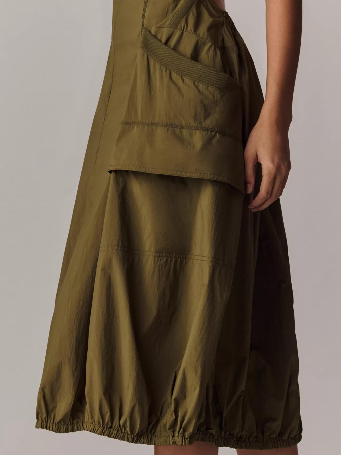 Women Midi Dress Black Polyamide | Daily Charm-5
