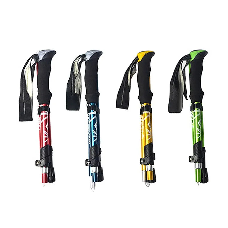 5-Section Telescopic Hiking Poles – Lightweight Collapsible Walking Sticks for Hiking and Camping, Adjustable 65-135 cm 0