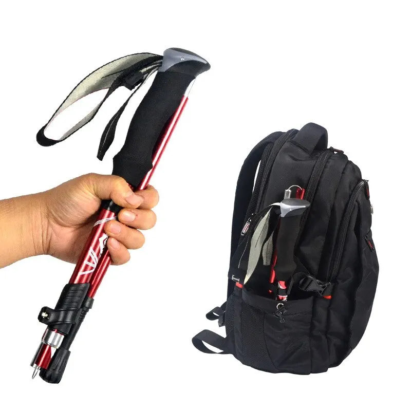 5-Section Telescopic Hiking Poles – Lightweight Collapsible Walking Sticks for Hiking and Camping, Adjustable 65-135 cm 1