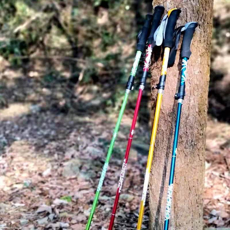 5-Section Telescopic Hiking Poles – Lightweight Collapsible Walking Sticks for Hiking and Camping, Adjustable 65-135 cm 4