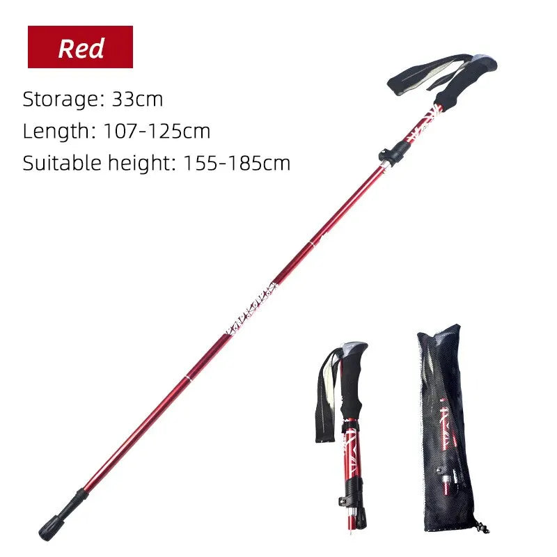 5-Section Telescopic Hiking Poles – Lightweight Collapsible Walking Sticks for Hiking and Camping, Adjustable 65-135 cm 7