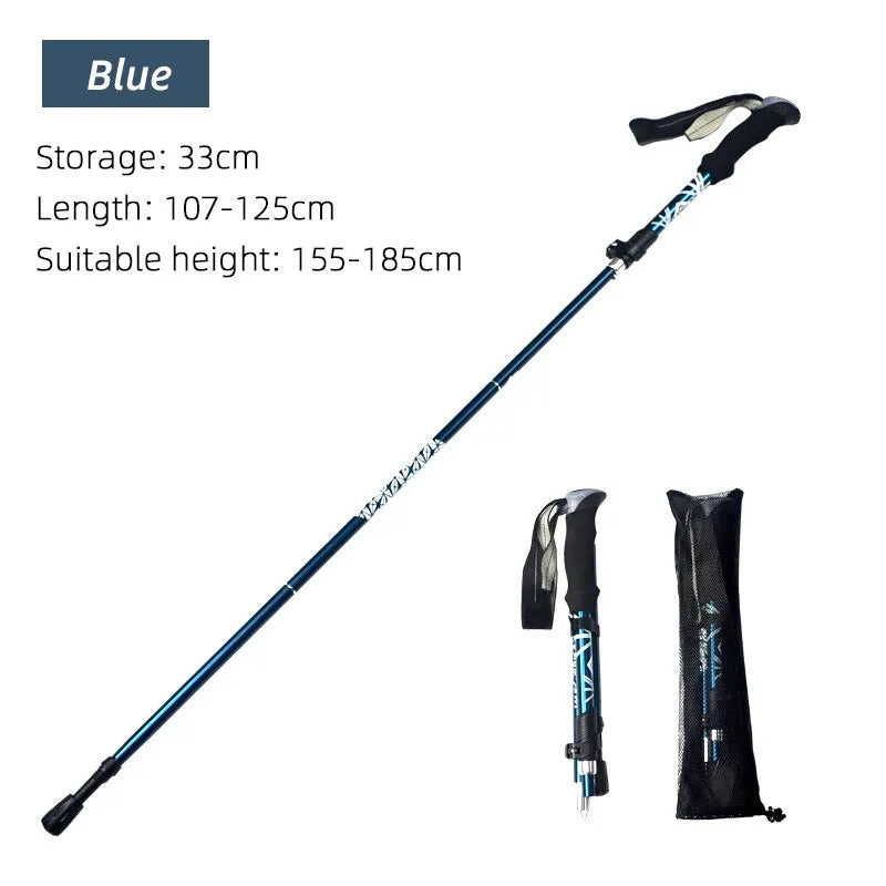 5-Section Telescopic Hiking Poles – Lightweight Collapsible Walking Sticks for Hiking and Camping, Adjustable 65-135 cm 9