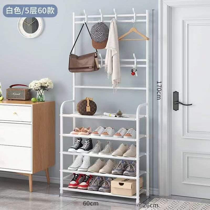 5-Tier Metal Shoe Rack for Entryway Shoe Storage – Durable Organizer in Black and White, Compact Design 3