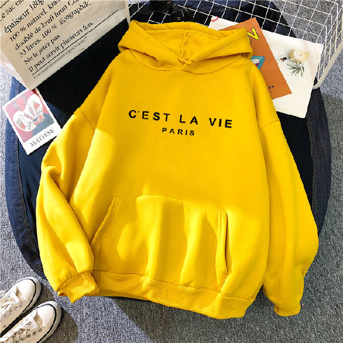 Women Hoodie White Polyester | Paris Print-6