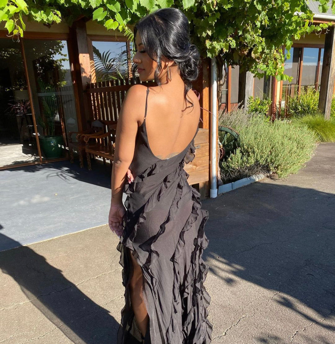 Women Elegant Ruffle Maxi Dress | Abby