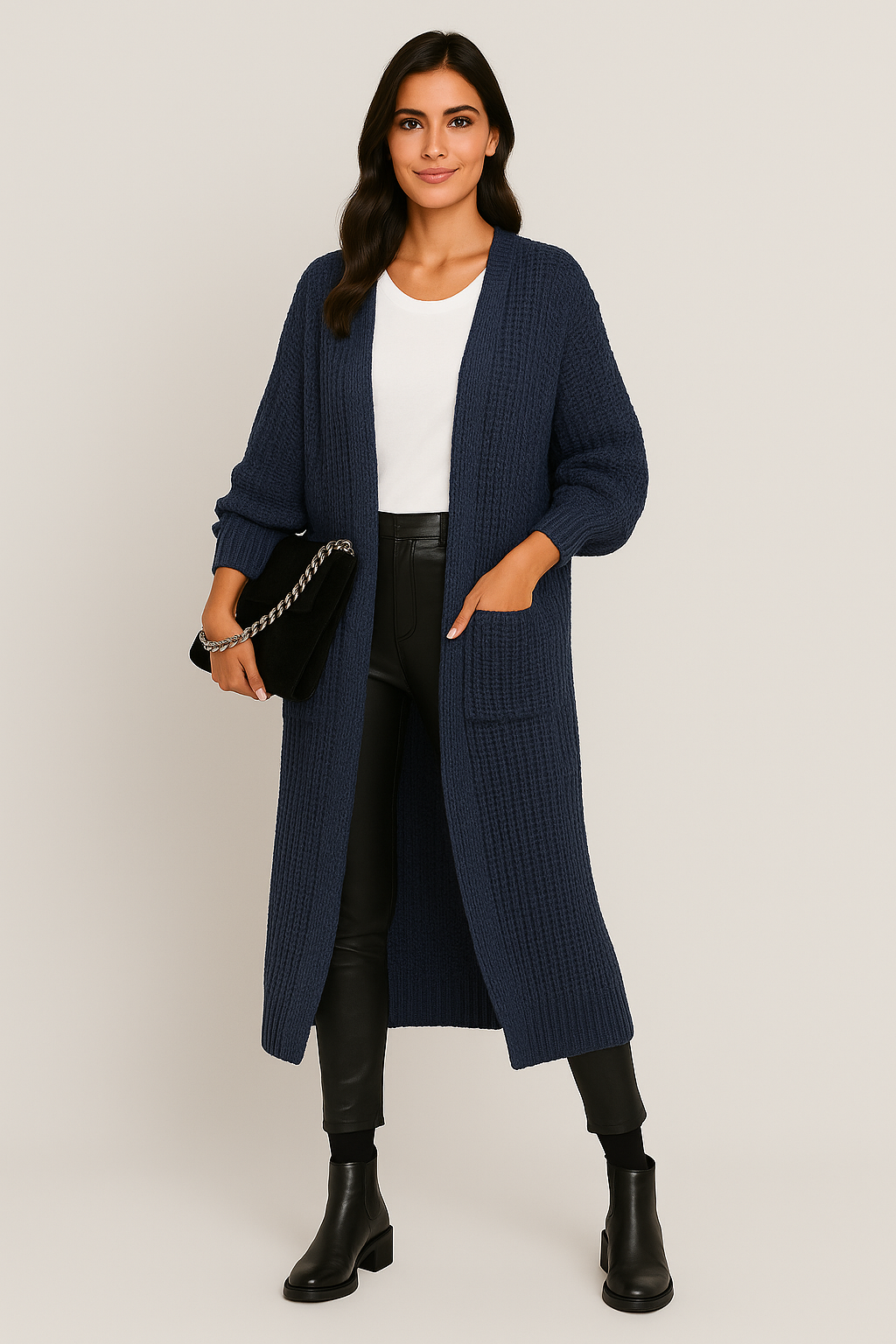 Women Chunky Knit Long Cardigan | Narelle