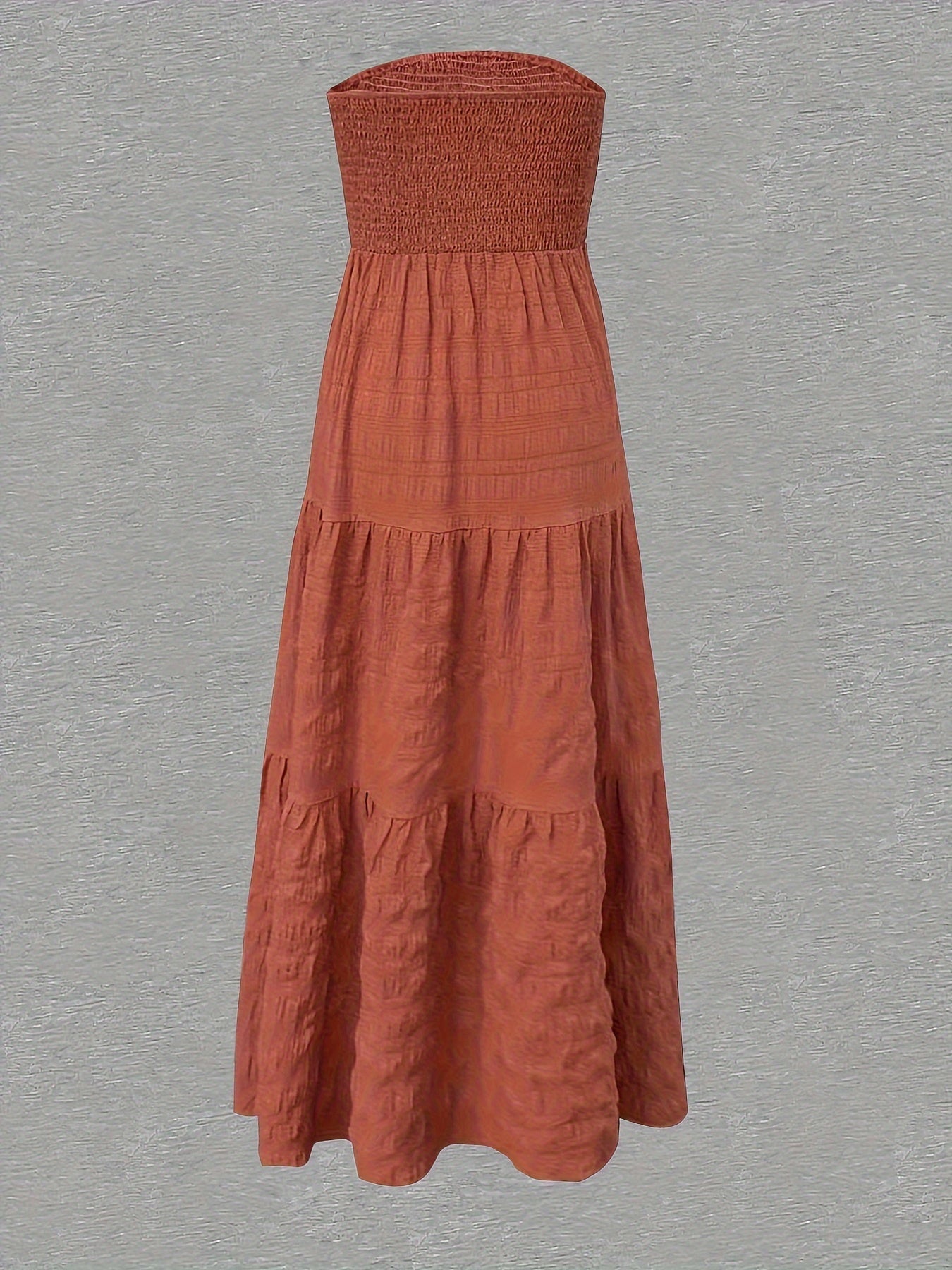 Women Strapless Smocked Midi Dress | Annie