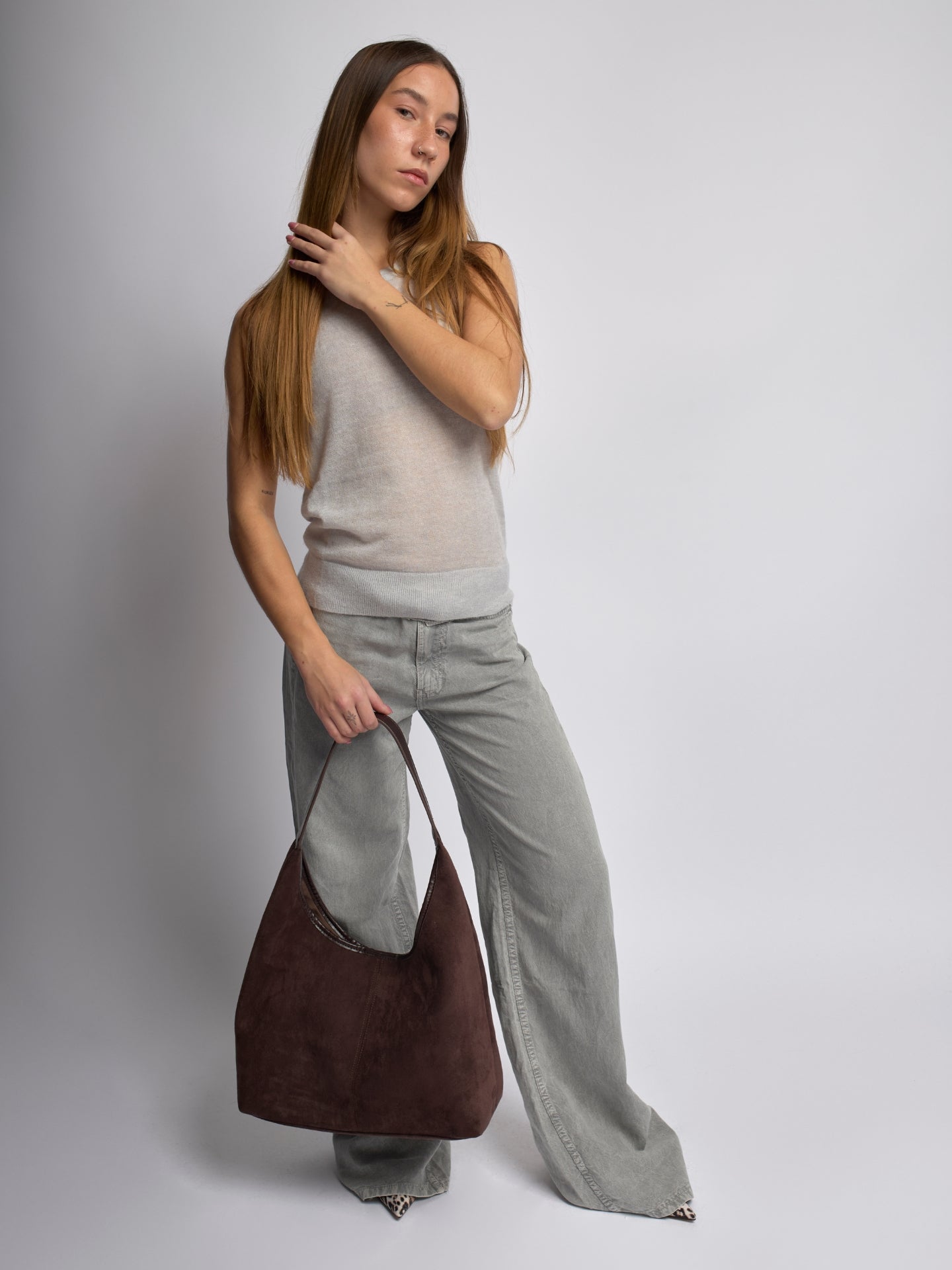 Women Suede Tote Bag with Pouch | Alberta