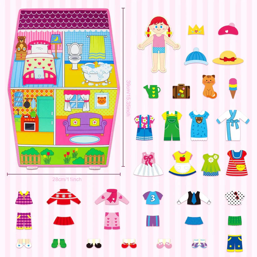 Girls Montessori Busy Board Toy Felt | Imagination Explorer-5