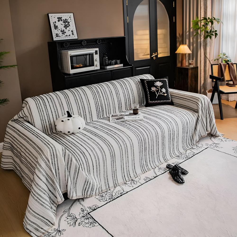 Variant image for Sofa Cover Striped Chenille Universal Fit | Elegant Home Decor-7