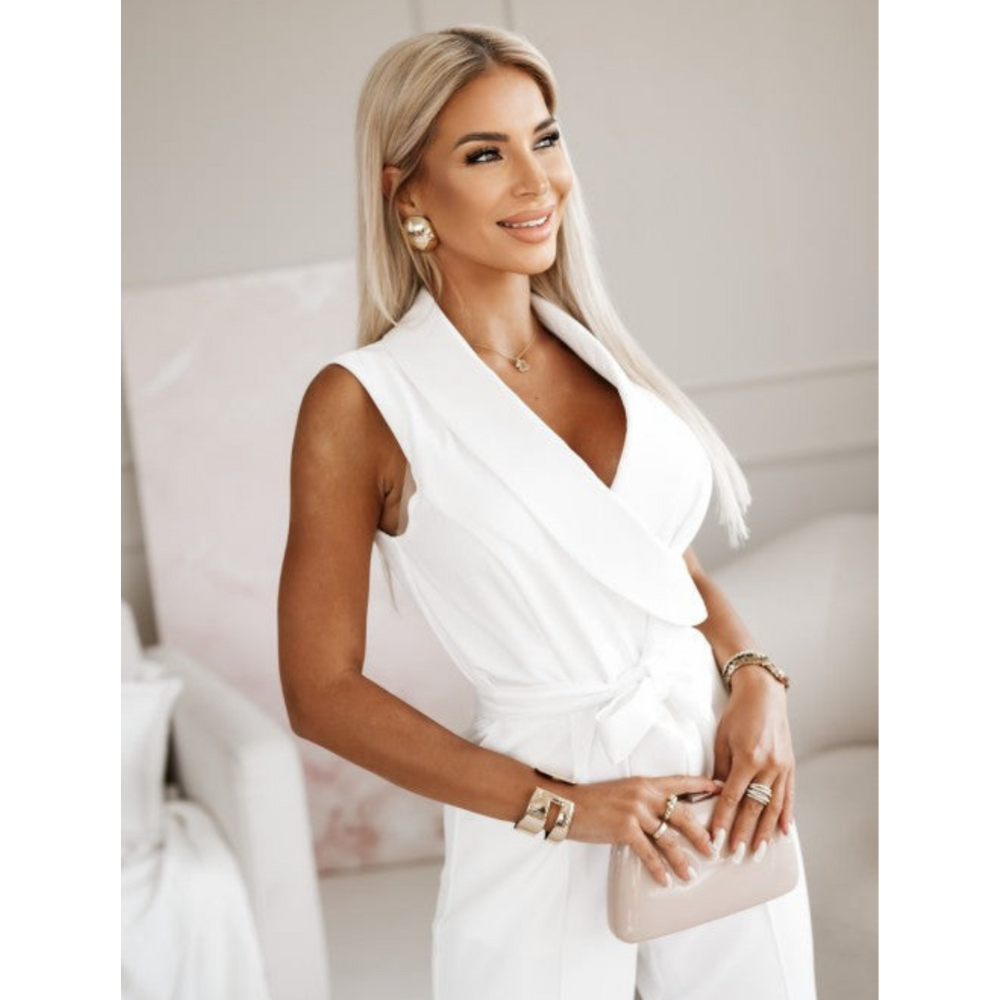 Sleeveless Jumpsuit with Wide-Leg Pants | Carmela