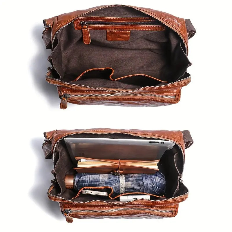Men Vintage Leather Crossbody Bag | Owen