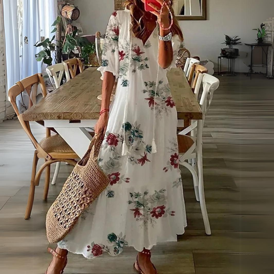 Women Maxi Dress Flowerprint | Ana