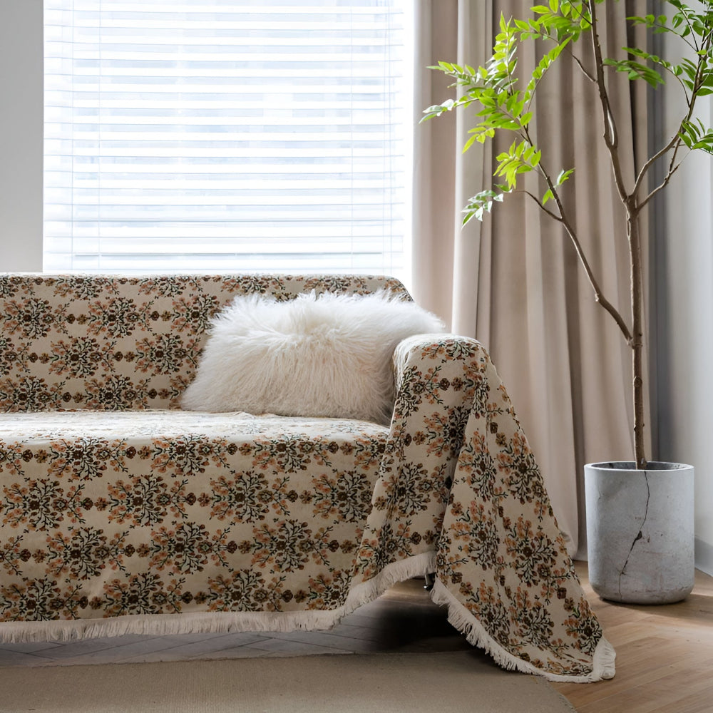 Sofa Cover Plum Jacquard Microfibre | Elegant Home Decor 2