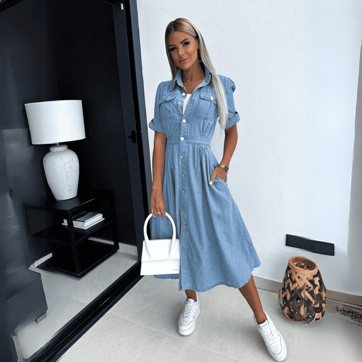 Women Button-Up Midi Dress | Carly