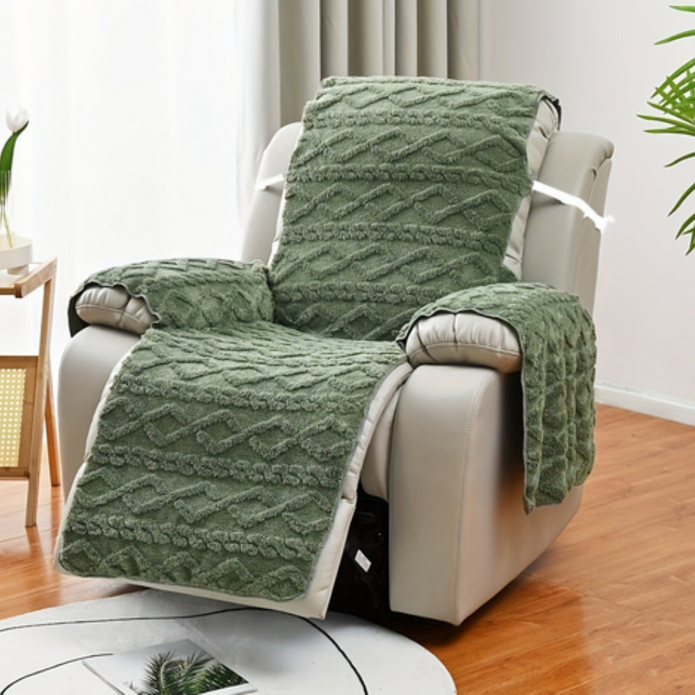 Recliner Chair Slipcovers Diamond Pattern Microfibre | Elegant Comfort 3