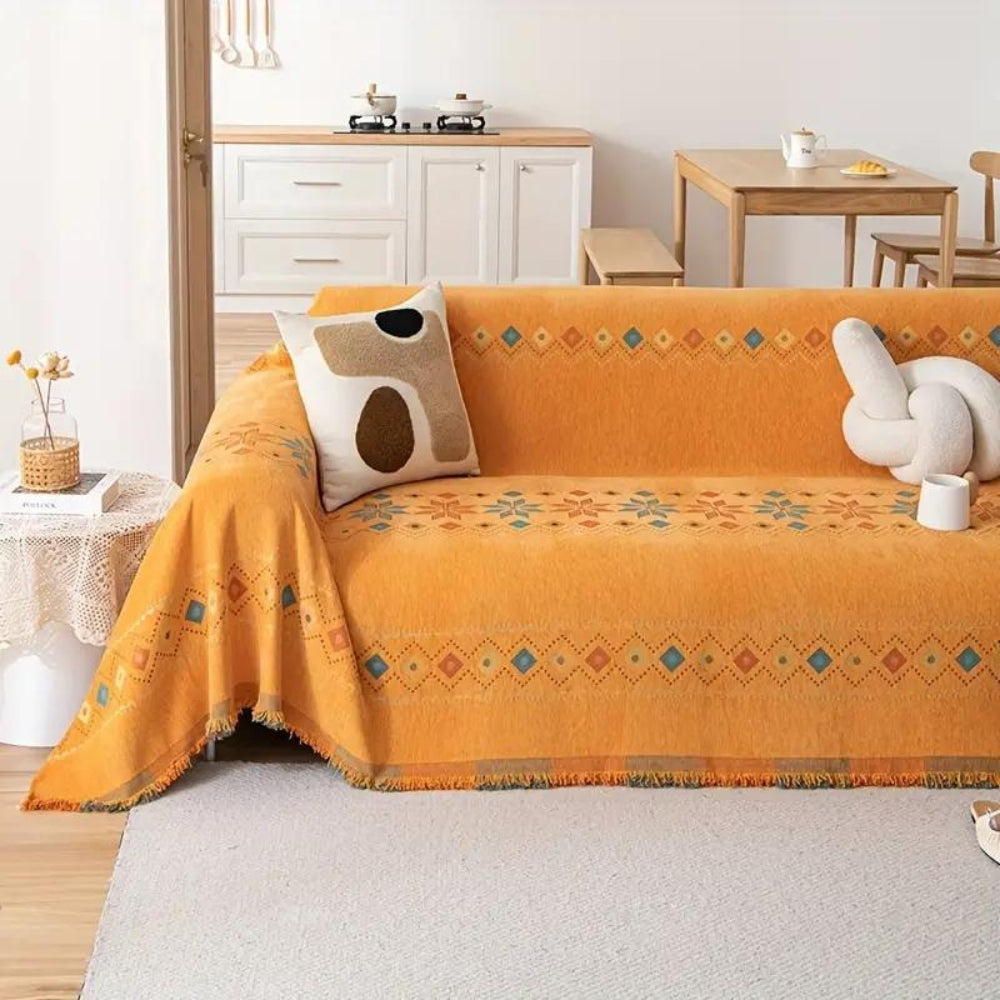 Universal Sofa Cover Beige Microfiber | Boho Chic 3