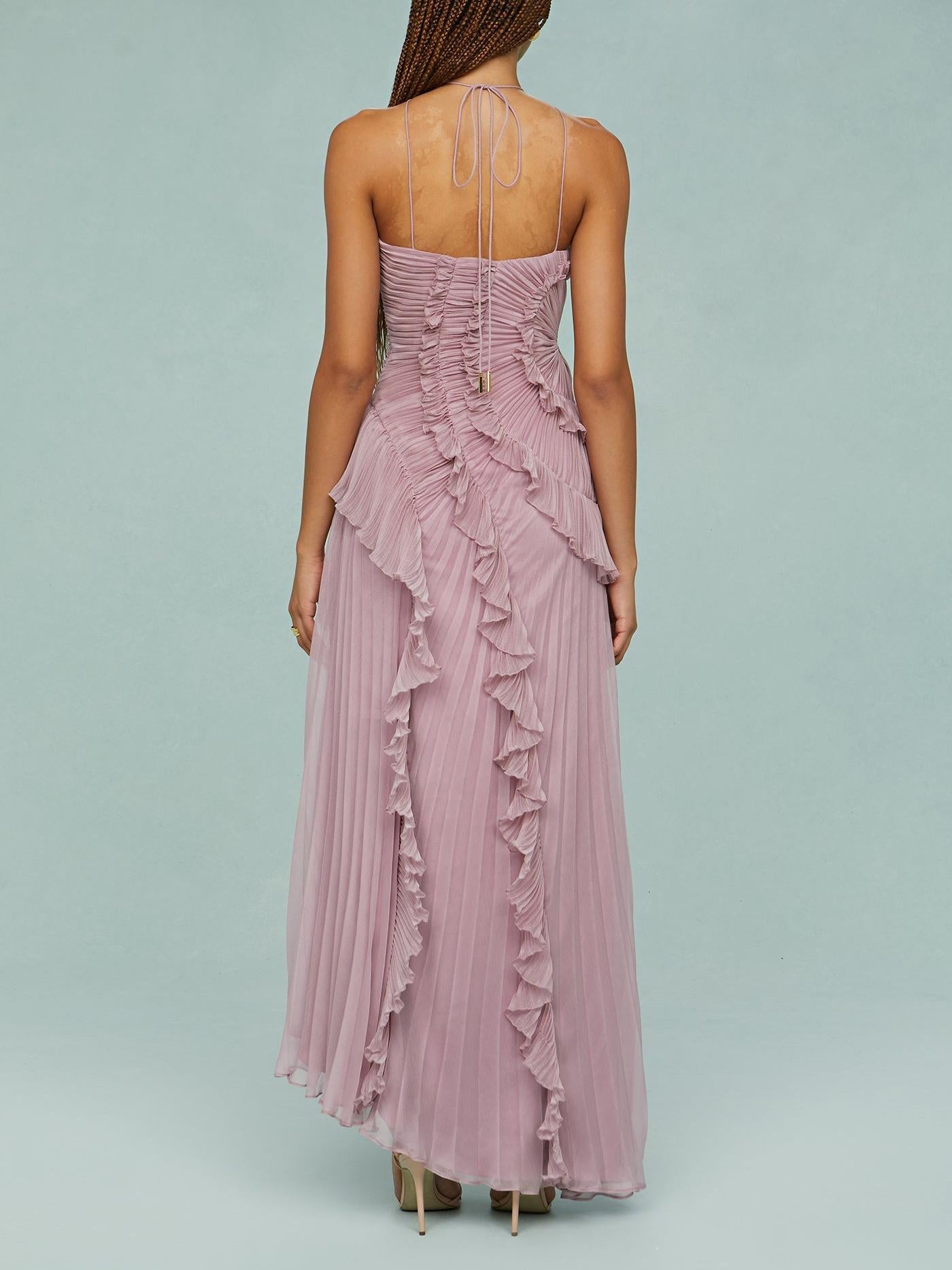 Women Maxi Dress Blue Polyester | Ocean Breeze-5