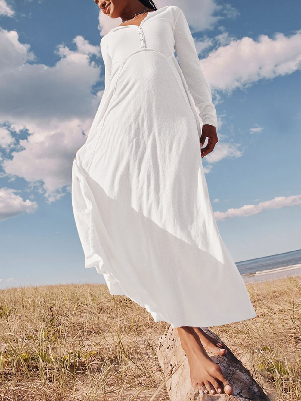 Variant image for Women Maxi Dress Blue Cotton | June-7