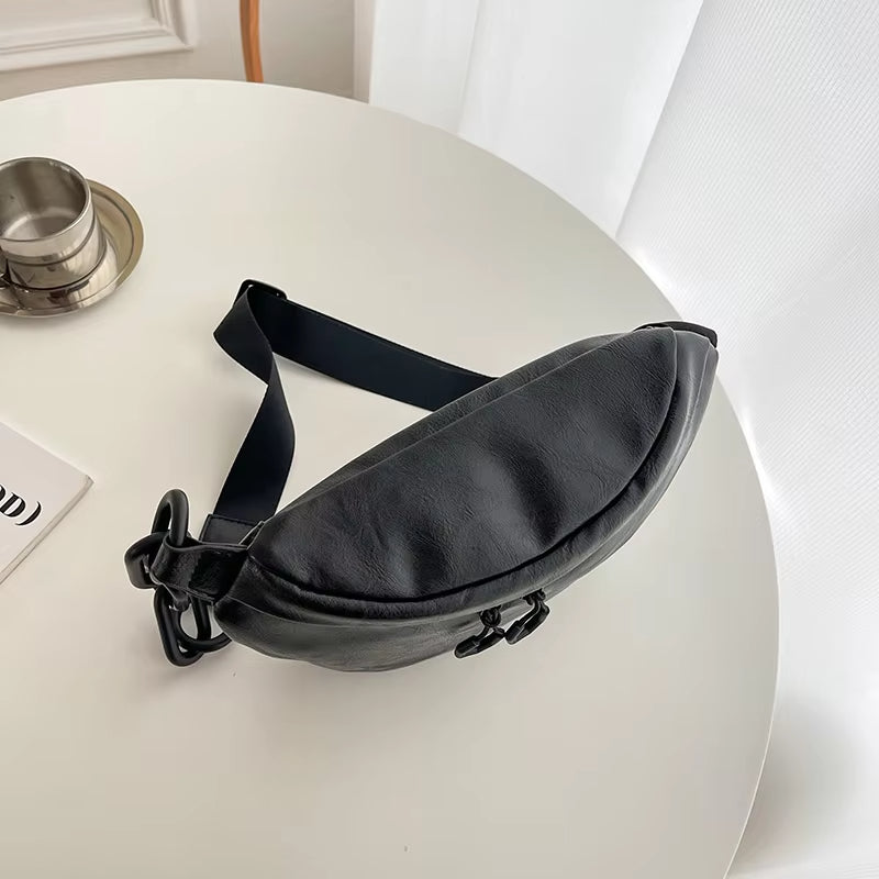 Women Sleek Leather Crossbody Waist Bag | Anika