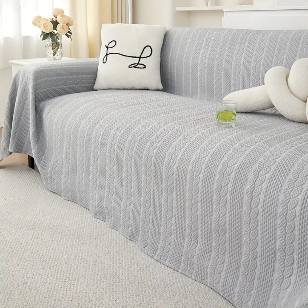 Sofa Cover Beige Microfiber Non-Slip | Tranquil 6