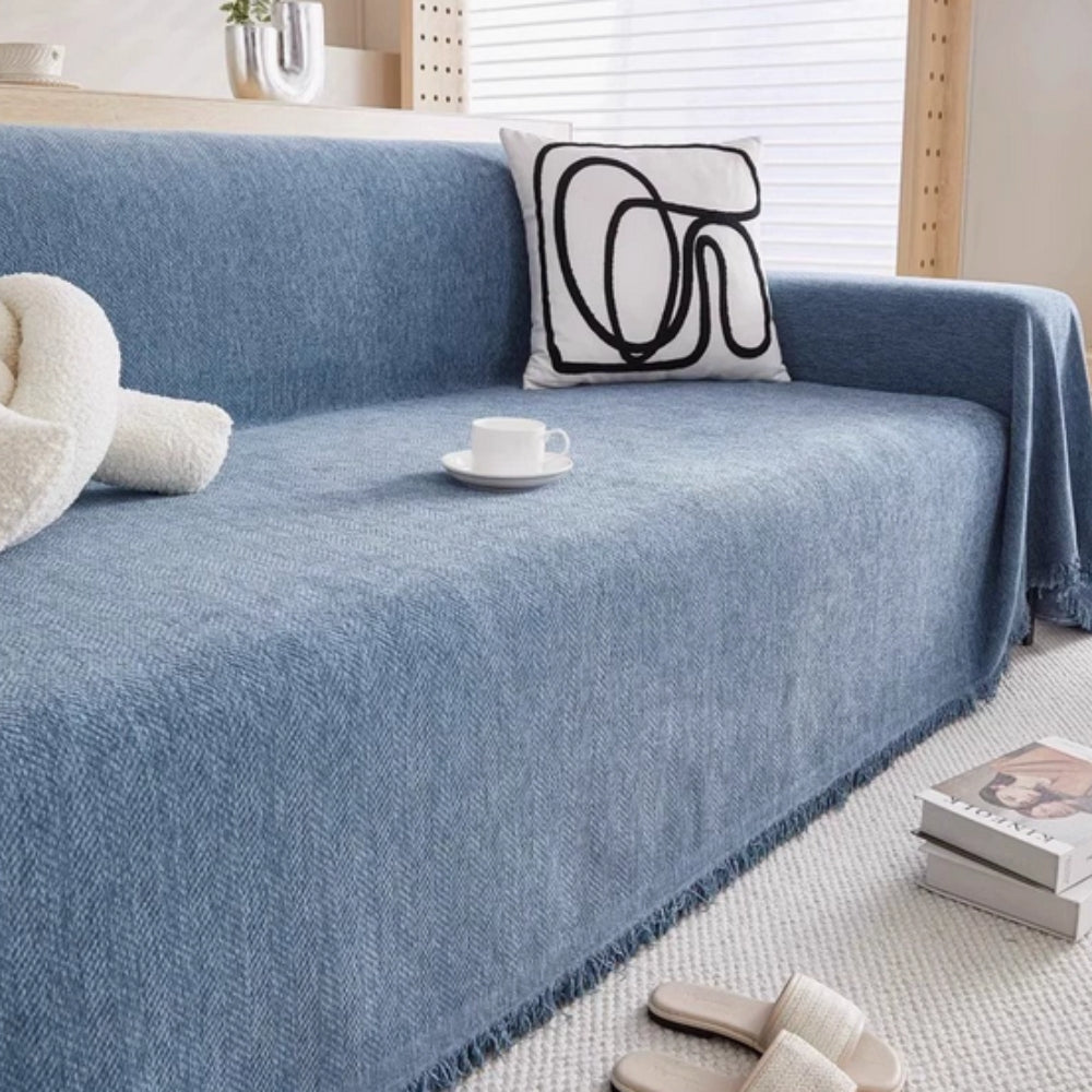 Waterproof Sofa Cover Grey Chenille | Modern Minimalist 4