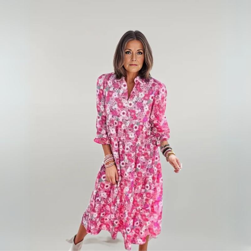 Women Floral Boho Midi Dress | Veda