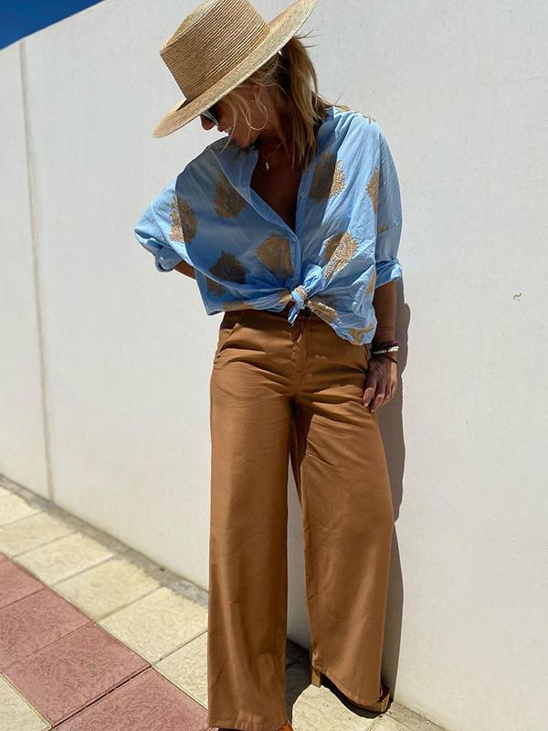 Women Embroidered Button-Up Shirt | Aimee