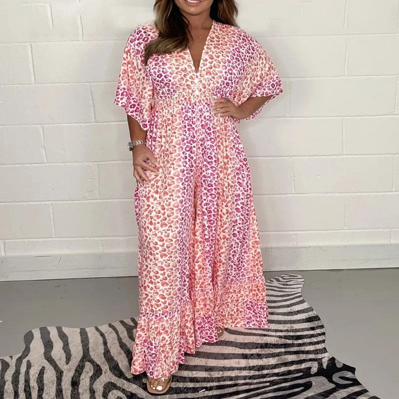Women Bohemian V-Neck Maxi Dress | Beauden