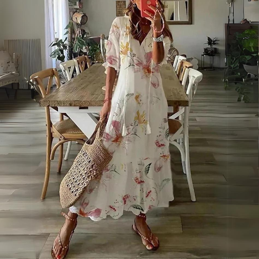 Women Maxi Dress Flowerprint | Ana