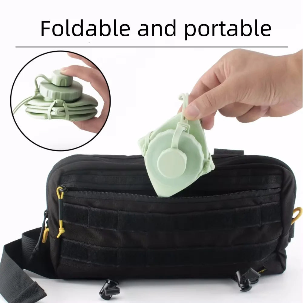 600ml Silicone Folding Water Bottle – Portable BPA-Free Travel Cup for Outdoor Activities and Gym 3