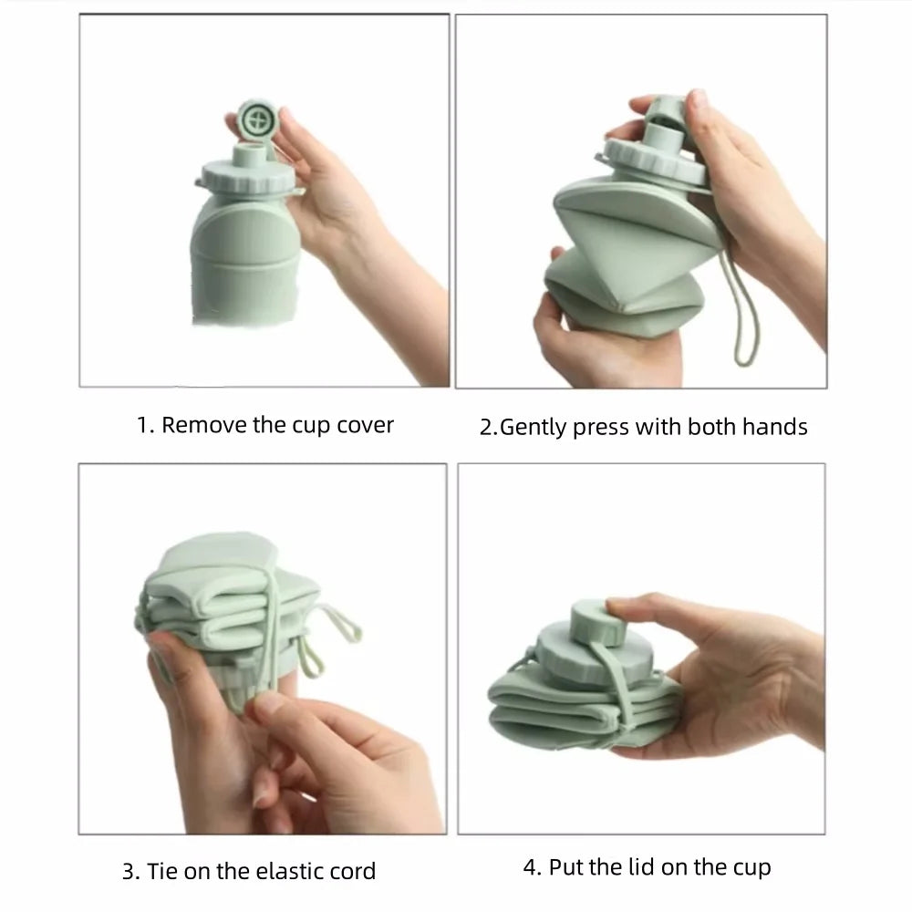 600ml Silicone Folding Water Bottle – Portable BPA-Free Travel Cup for Outdoor Activities and Gym 5
