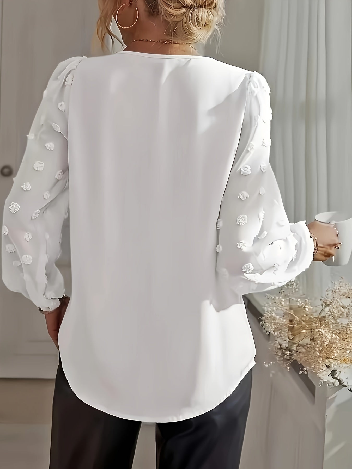 Women Blouse White Cotton | Michelle-6